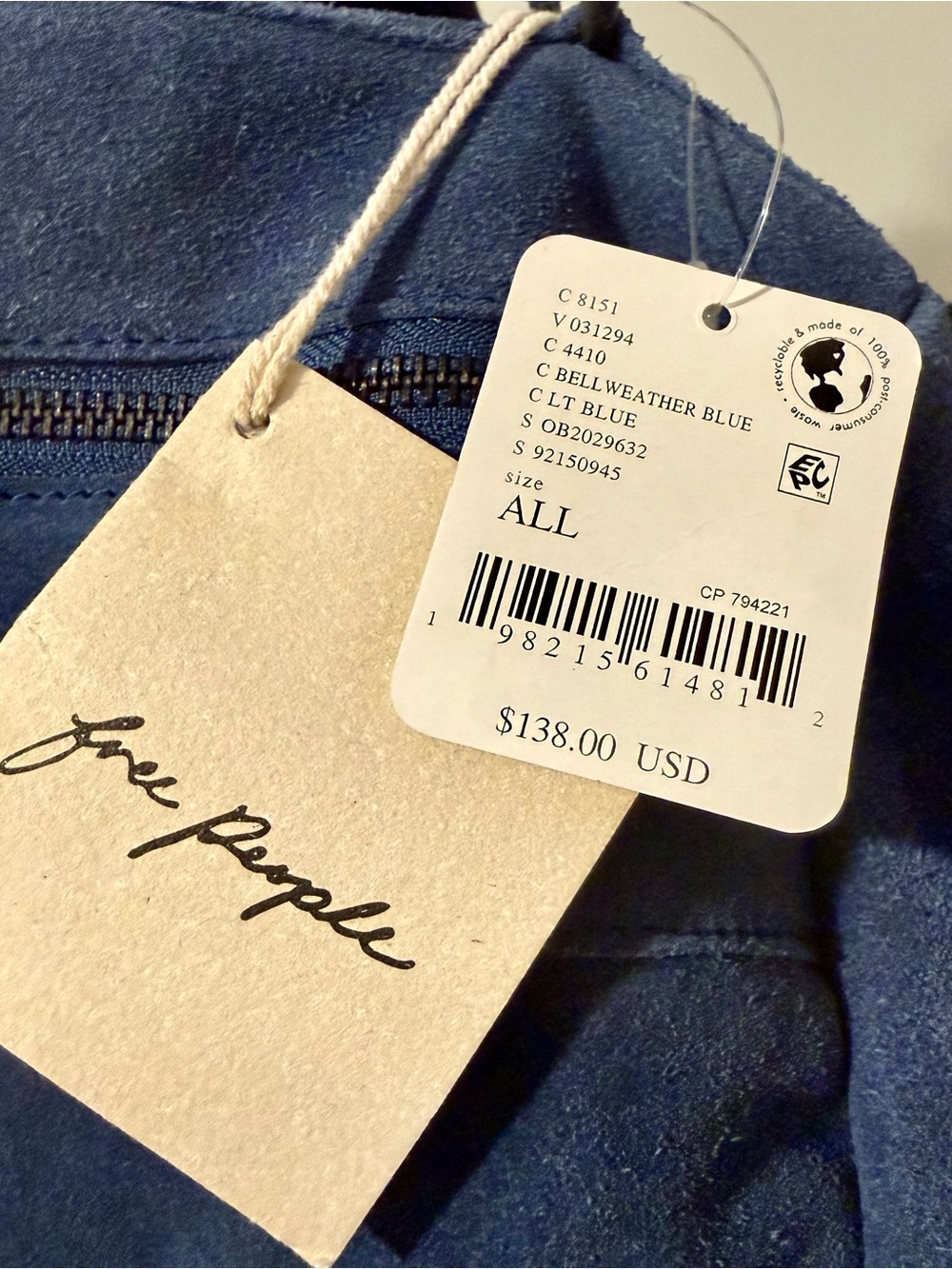 Free people Paint The Town Backpack / BellWeather Blue - Picture 8 of 8